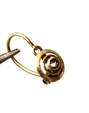 boucle d' oreille seule or 18k pierre ancienne antique single earring Art Deco