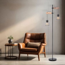 Lampadaire En Bois Lampe De Séjour Hauteur Réglable H 168 CM