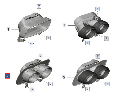 Embout échappement double - d'échappement,