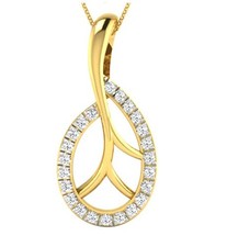 0.69ct Naturel Diamant Rond 14k Solide Jaune or Mariage Anniversaire Pendentif