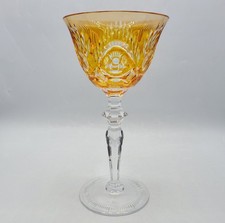 Grand verre à vin du Rhin cristal soufflé taillé coloré jaune Peill & Sohn Kelly