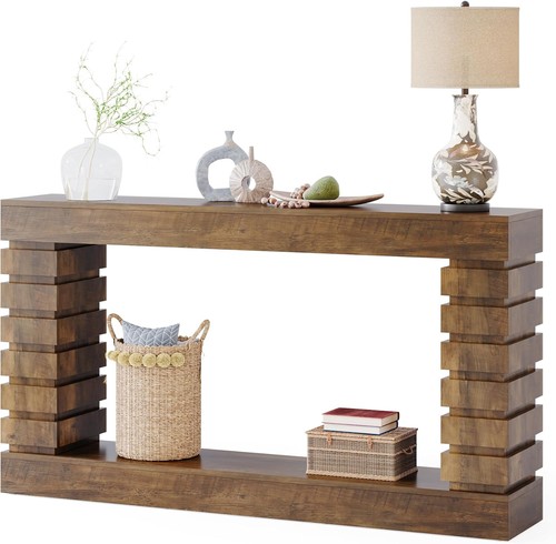 Long wood console - wood, living