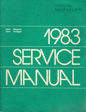 DODGE Van 1983 Manuel