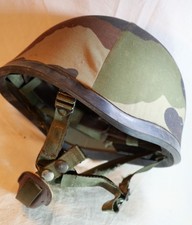 Armée française casque F1 années 70 complet tissus camouflage  - DIV25CSQ005