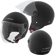 Casque Avec Moto Scooter Quad Jet Visiere ECE 22 SonicMoto Noir Mat