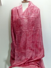 coupon 100 % soie pongée N°7 vieux rose effet marbré 90*420 cm