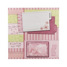 Feuille de papier - Scrapbooking - Rose - Bébé fille - Naissance - 30,5 x 30,5 c