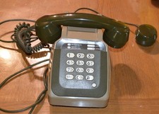 Téléphone Fixe Vintage kaki À Touches Socotel S63 1984 Bon État Fonctionne