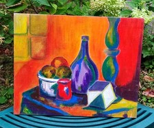 ANCIEN TABLEAU HUILE S/PANNEAU