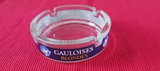 ANCIEN CENDRIER PUBLICITAIRE GAULOISES BLONDES en VERRE MADE IN FRANCE