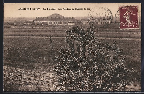 Cpa amagne lucquy rotonde - amagne-lucquy,,