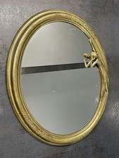 Miroir Bronze Ancien Art Nouveau Art Deco Relief Fleuri Femme
