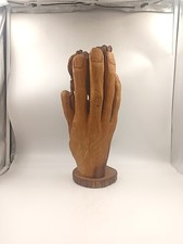 Sculpture Brutaliste Main Géante Bois Sculpté Art Contemporain Brut Outsider