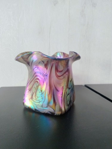 Vase art nouveau verre irisé - vase,