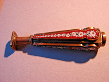 TAMPON A CACHET EN BRONZE AVEC MARQUETERIE EN EMAIL 4 COULEURS.