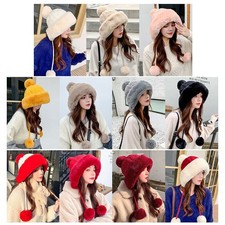 BONNET BONNET LUXE HIVER POLAIRE POM POM BOBBLE FEMMES DOUBLÉ AVEC BORDURE EN FAUSSE FOURRURE