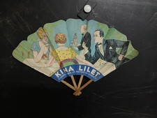 EVENTAIL KINA LILLET ANNEES 1930  33X22CM