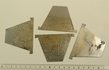 Lot 4 petits couteaux acier inox pour projecteur à découpe, très usagés