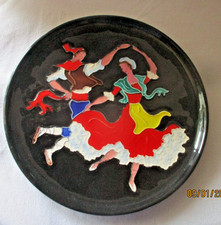 Grand plat décoratif, Pico, Les rois de Majorque, Perpignan danse Catalane