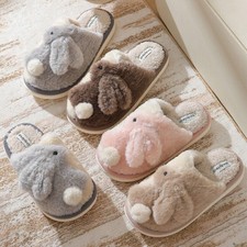 Pantoufles lapin cacao peluche mignon chaud intérieur ménage hiver pantoufles ^