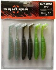 Leurres souple pêche mer rivière Sakura Slit Shad Evo 85 MIX