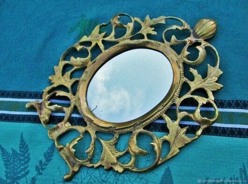 Miroir ancien rocaille bronze - ancien,