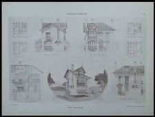 MONTROUGE, VILLA ART NOUVEAU - 1905 - GRANDE PLANCHE ARCHITECTURE, TIRIDATE