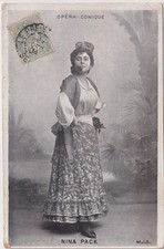Carte postale ancienne – Opéra-Comique – Nina Pack – Chanteuse lyrique – Portrai