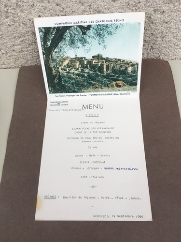 Menu carte postale cie - carte,