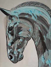 PEINTURE FAIT MAIN ORIGINALE CHEVAUX