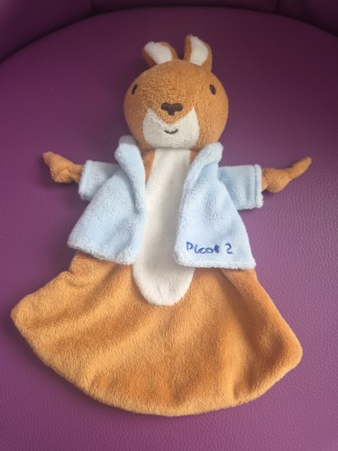 Doudou semi plat lapin marron - plat,