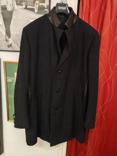 CANALI 800€ Men's Jacket Coat Wool & Leather Size EU 54 ( XL ) Made In Italy 