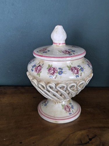 Ancien sucrier verre bleu - ancien,