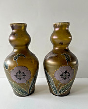 LOETZ  PAIRE DE VASES EN VERRE