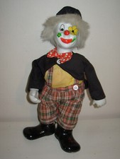 Poupée clown musical porcelaine de collection 32cm