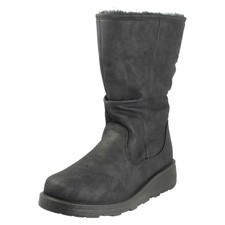 Bottes Plates Noires Mi-Mollet