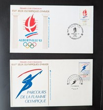 JO ALBERTVILLE 92 Lot 12 enveloppes LA POSTE 1er jour d'émission - divers sports