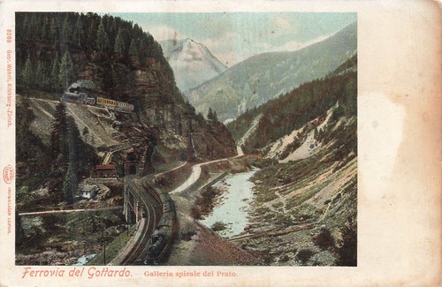 Vintage ferrovia del - ferrovia, gottardo