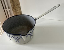 CASSEROLE ANCIENNE ÉMAIL BLEU