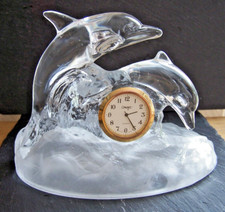 HORLOGE DAUPHINS PRESSE PAPIER