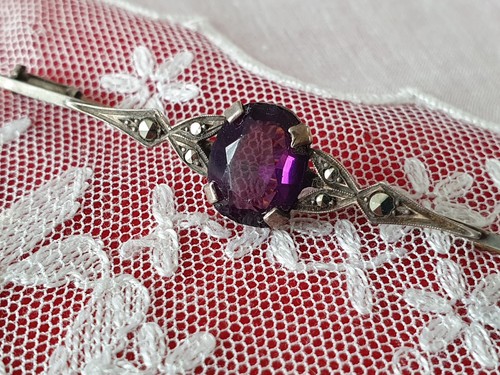 Broche argent avec pierre - broche,