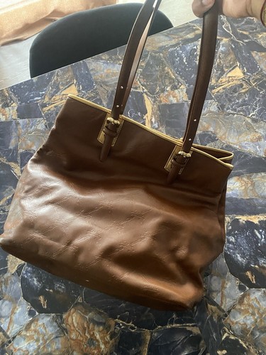 Sac main cuir marron - a,