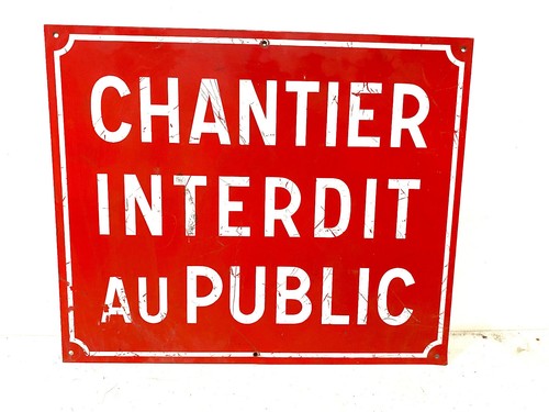 Ancienne plaque tôle - plaque, peinte