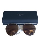Givenchy Métal Rond Monture Lunettes de Soleil Or Verres Marron Nwt