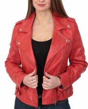 Veste rouge élégante en cuir