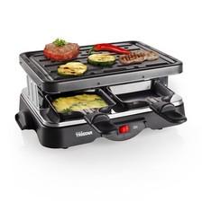 raclette – Avec plaque gril – 4 poêlons – Pour 4 personnes – Revêtement antia...