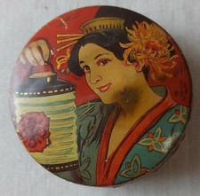 Ancienne boîte en tôle, décor japonisant, Bonbons Debray Paris