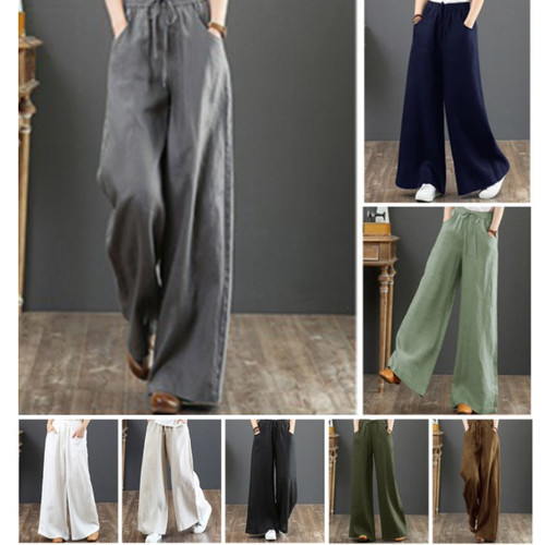 Femme coton lin pantalon - coton,