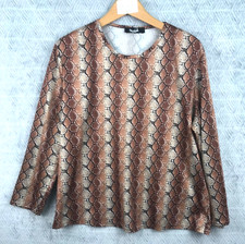 mirabelle haut femme taille XL 58 cm marron dames top ladies brown long sleeve