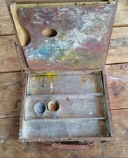 Boite, Coffret, Malette de peinture à l' huile ancienne